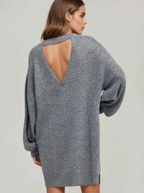 Funky Buddha Pletené šaty  sivá