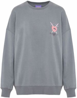 Funky Buddha Mikina  sivá / ružová / biela