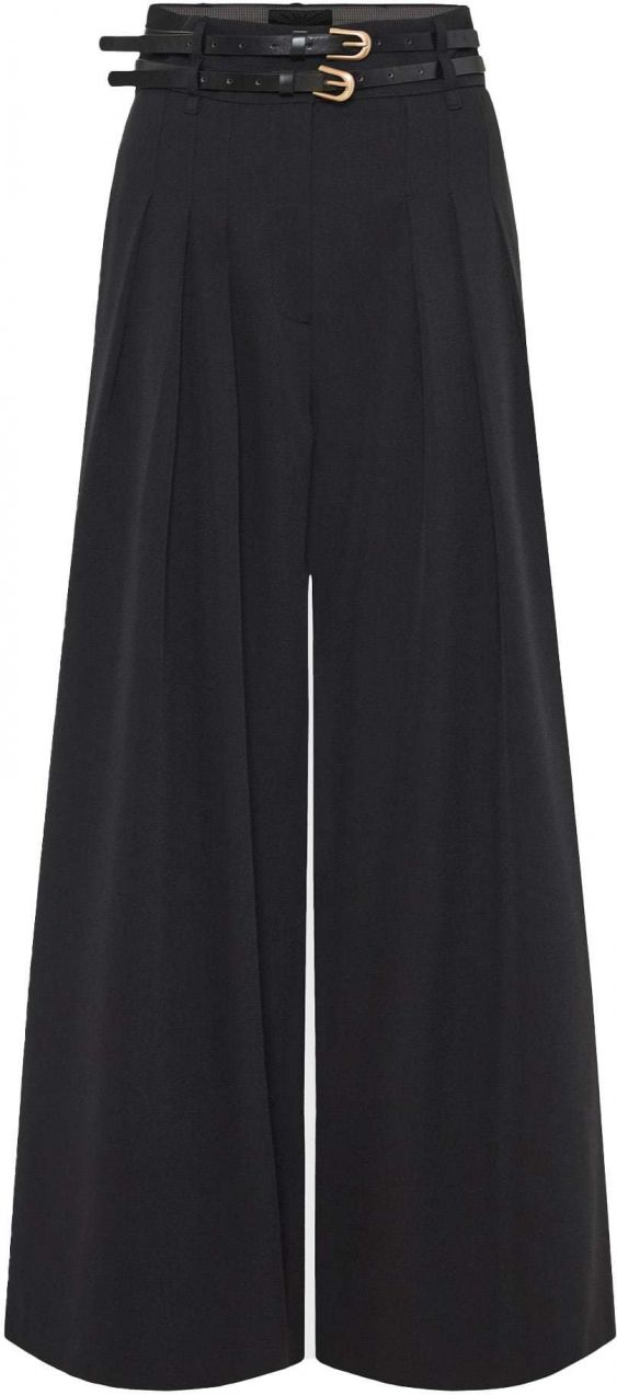 Funky Buddha Plisované nohavice  čierna