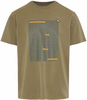 Funky Buddha Tričko  sivá / zelená / oranžová