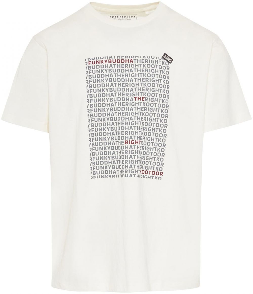 Funky Buddha Tričko  nebielená / sivá / tmavočervená