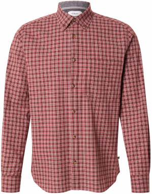 s.Oliver Košeľa  bordová / tmavočervená / biela