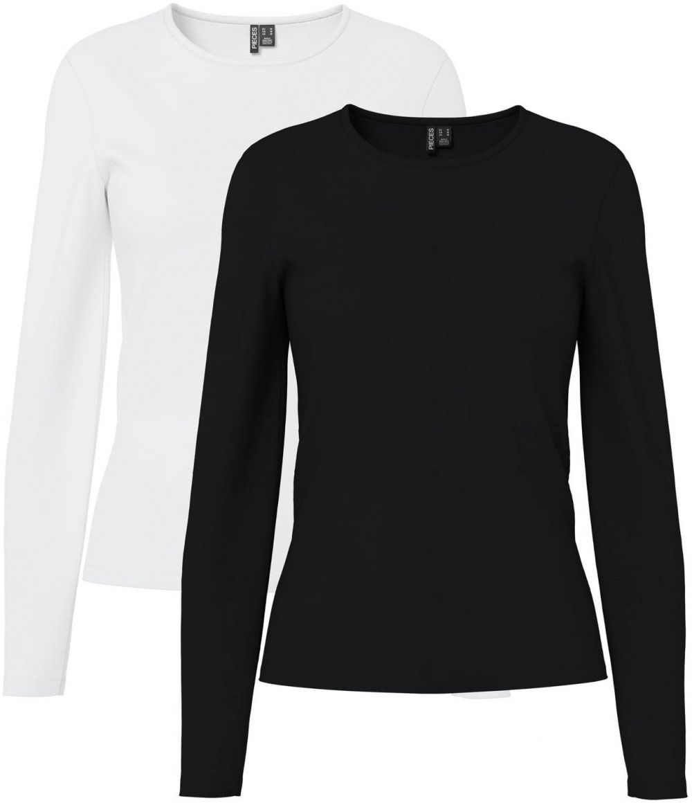 PIECES Tričko 'PCAMELIA'  čierna / biela