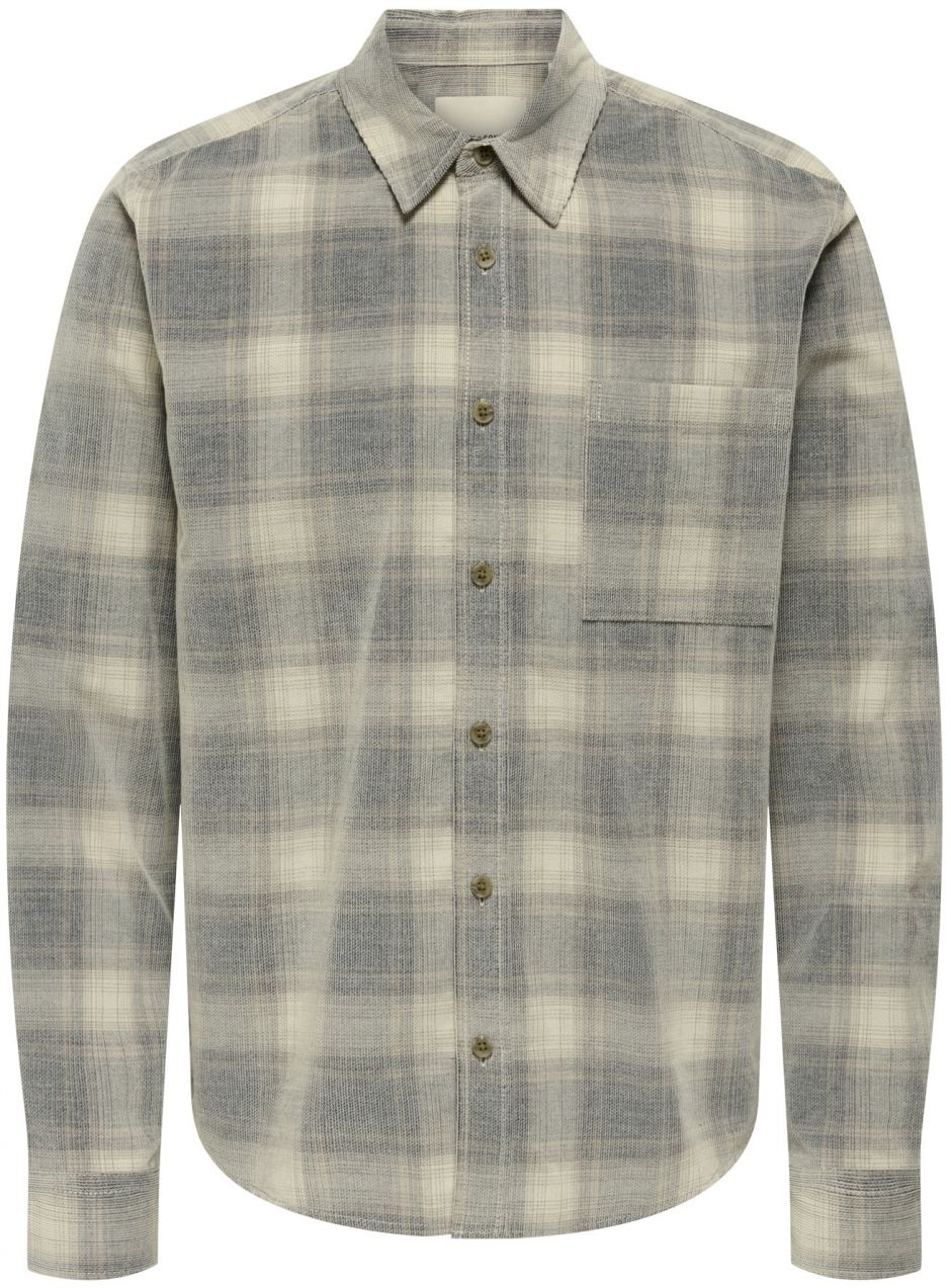 Only & Sons Košeľa 'ONSWilliam'  krémová / tmavomodrá