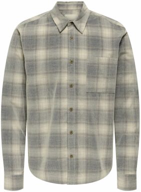 Only & Sons Košeľa 'ONSWilliam'  krémová / tmavomodrá