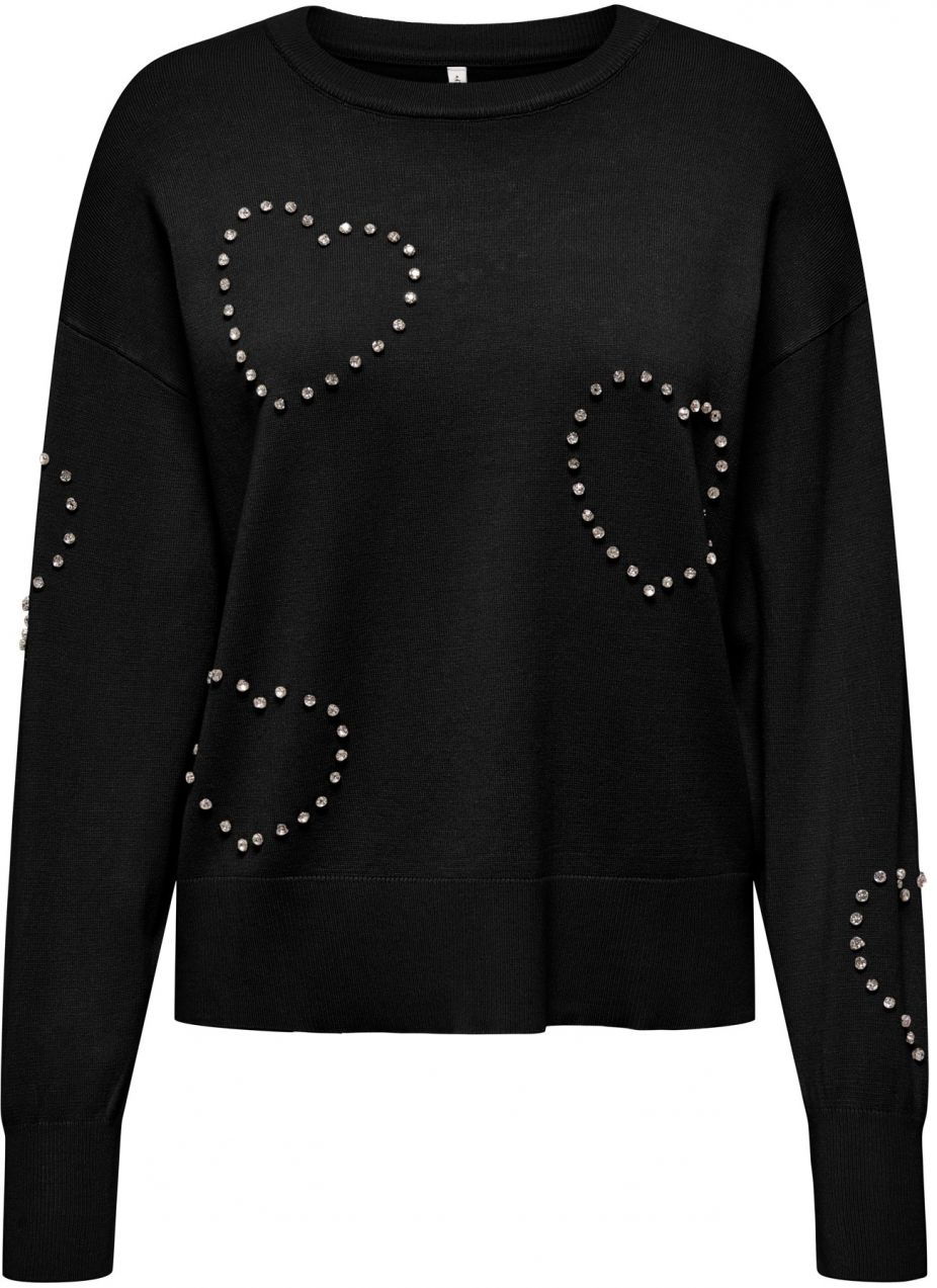 ONLY Sveter 'ONLBEE'  čierna / strieborná