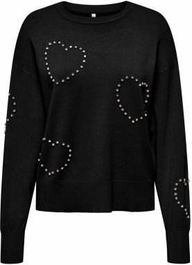 ONLY Sveter 'ONLBEE'  čierna / strieborná