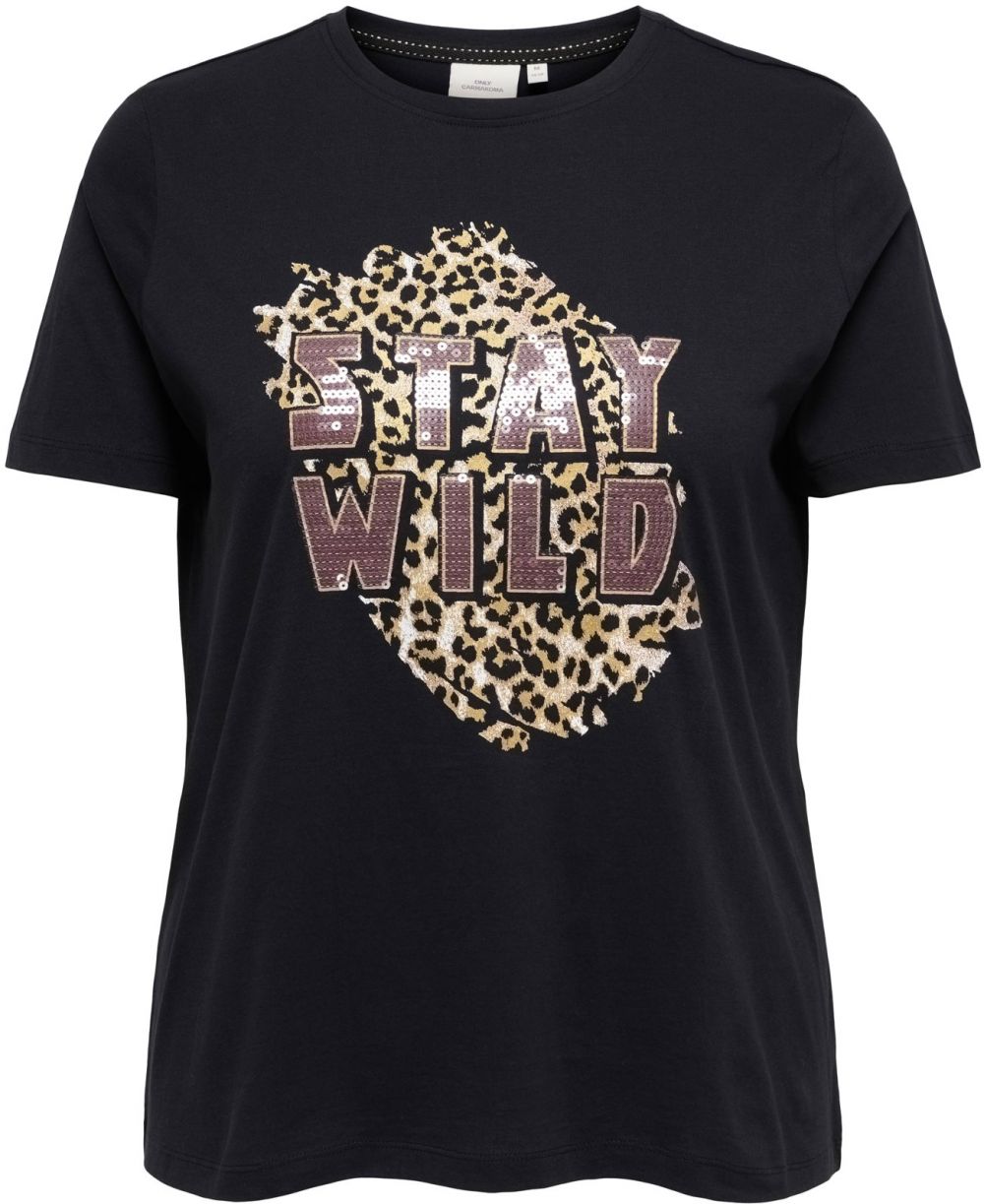 ONLY Carmakoma Tričko 'CARCHRISTA'  farba ťavej srsti / čokoládová / kapučíno / čierna