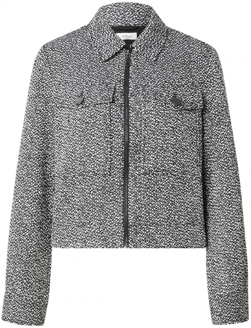 s.Oliver Prechodná bunda  čierna / biela