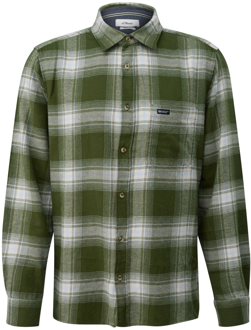 s.Oliver Košeľa  svetlomodrá / tmavozelená / biela