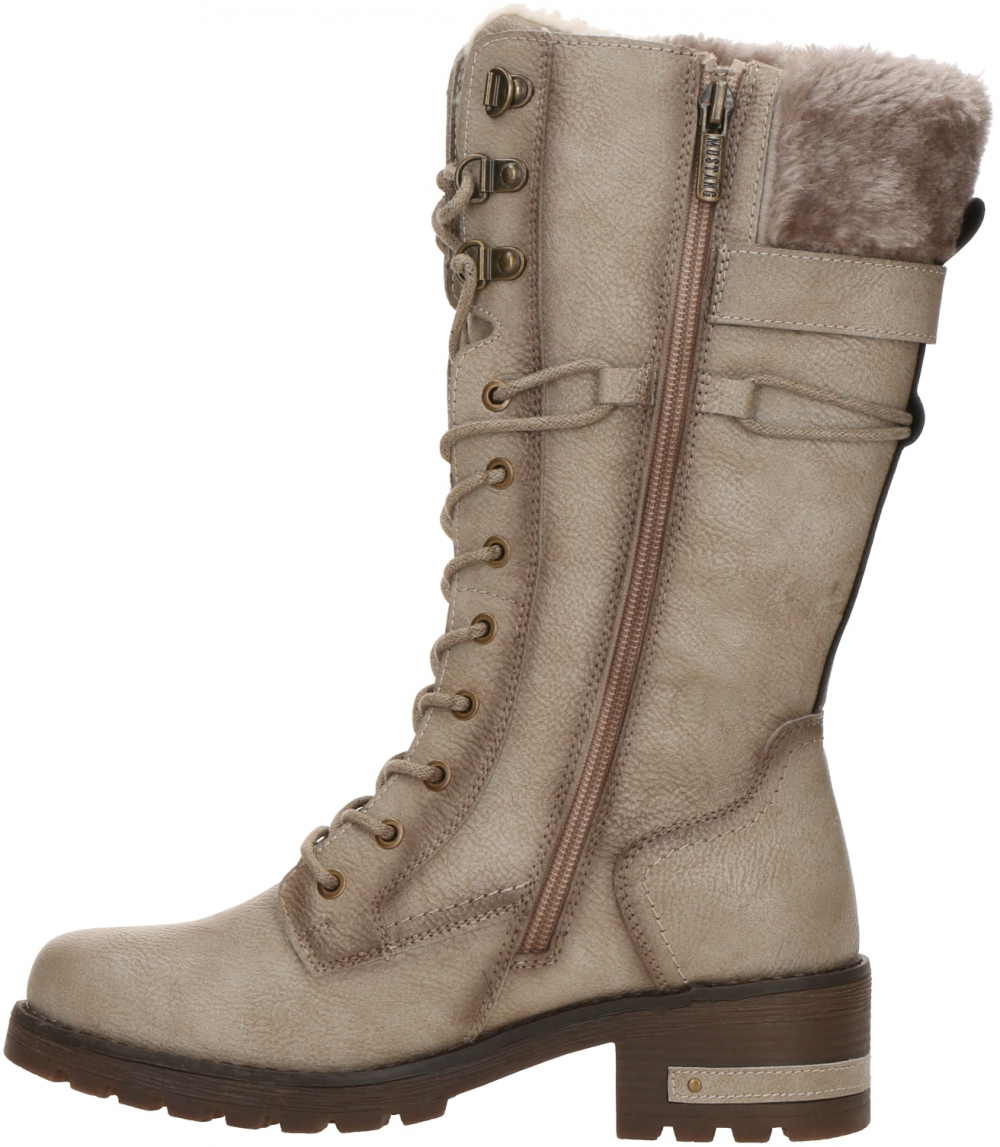 MUSTANG Šnurovacie čižmy  béžová