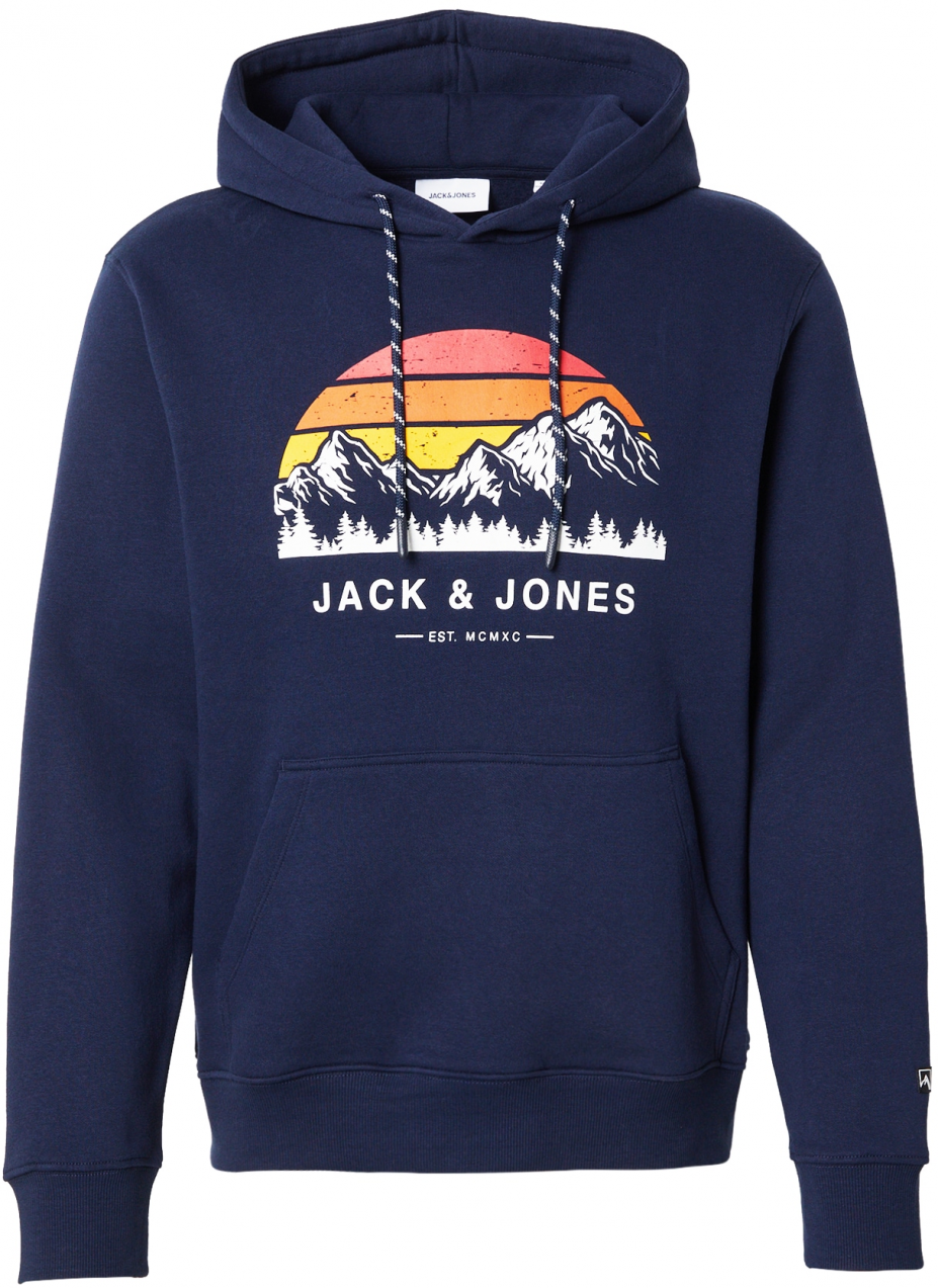 JACK & JONES Mikina 'JJEXPLORER'  námornícka modrá / biela