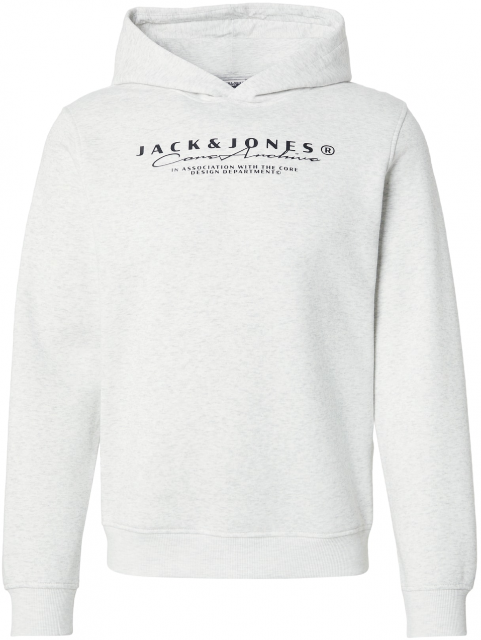 JACK & JONES Mikina 'JCOPOINT'  čierna / biela melírovaná