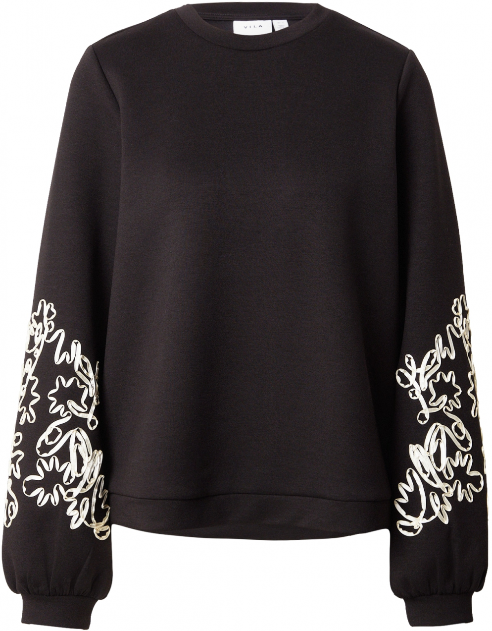 VILA Mikina 'VISIFFI'  čierna / biela