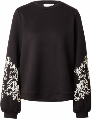 VILA Mikina 'VISIFFI'  čierna / biela