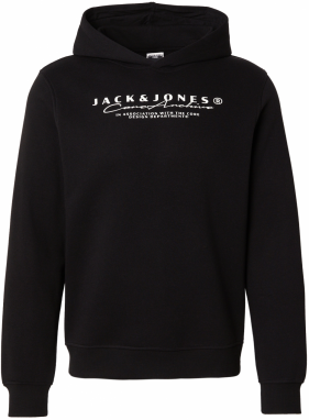 JACK & JONES Mikina 'JCOPOINT'  čierna / biela