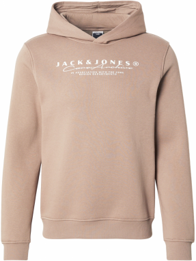 JACK & JONES Mikina 'JCOPOINT'  béžová / biela