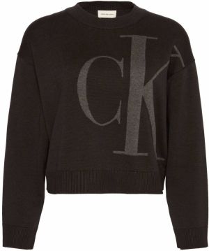 Calvin Klein Jeans Sveter  tmavosivá / čierna