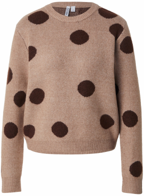 PIECES Sveter 'PCOSLA'  hnedá / kapučíno