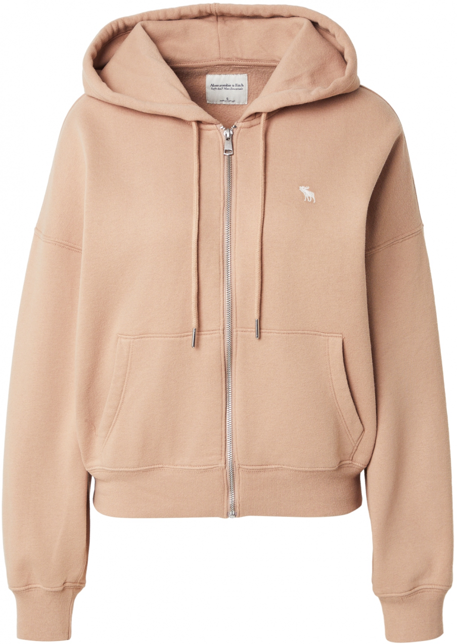 Abercrombie & Fitch Tepláková bunda  svetlohnedá