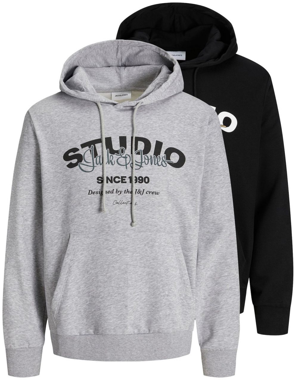 JACK & JONES Mikina 'JJYUKI'  sivá / čierna / biela