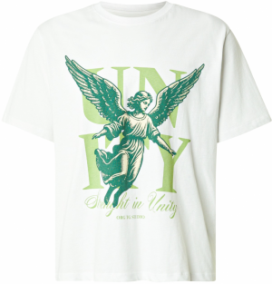 JACK & JONES Tričko 'JORWinged Gallery'  svetlozelená / tmavozelená / biela