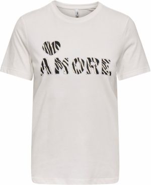 ONLY Tričko 'ONLDITTE'  krémová / čierna / biela