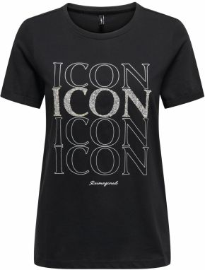 ONLY Tričko  čierna / strieborná / biela