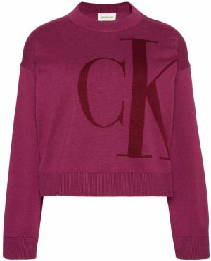 Calvin Klein Jeans Sveter  farba lesného ovocia / tmavočervená