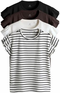 The Set Tričko  tmavohnedá / čierna / biela