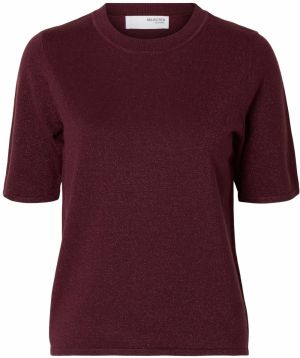 SELECTED Sveter 'SLFLURA'  baklažánová