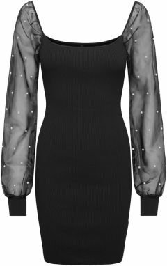 ONLY Pletené šaty 'ONLVANESSA'  čierna / perlovo biela