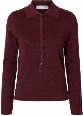 SELECTED Sveter 'SLFLURA'  farba lesného ovocia