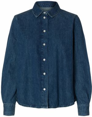 SELECTED Blúzka 'SLFBEA NOA'  modrá denim