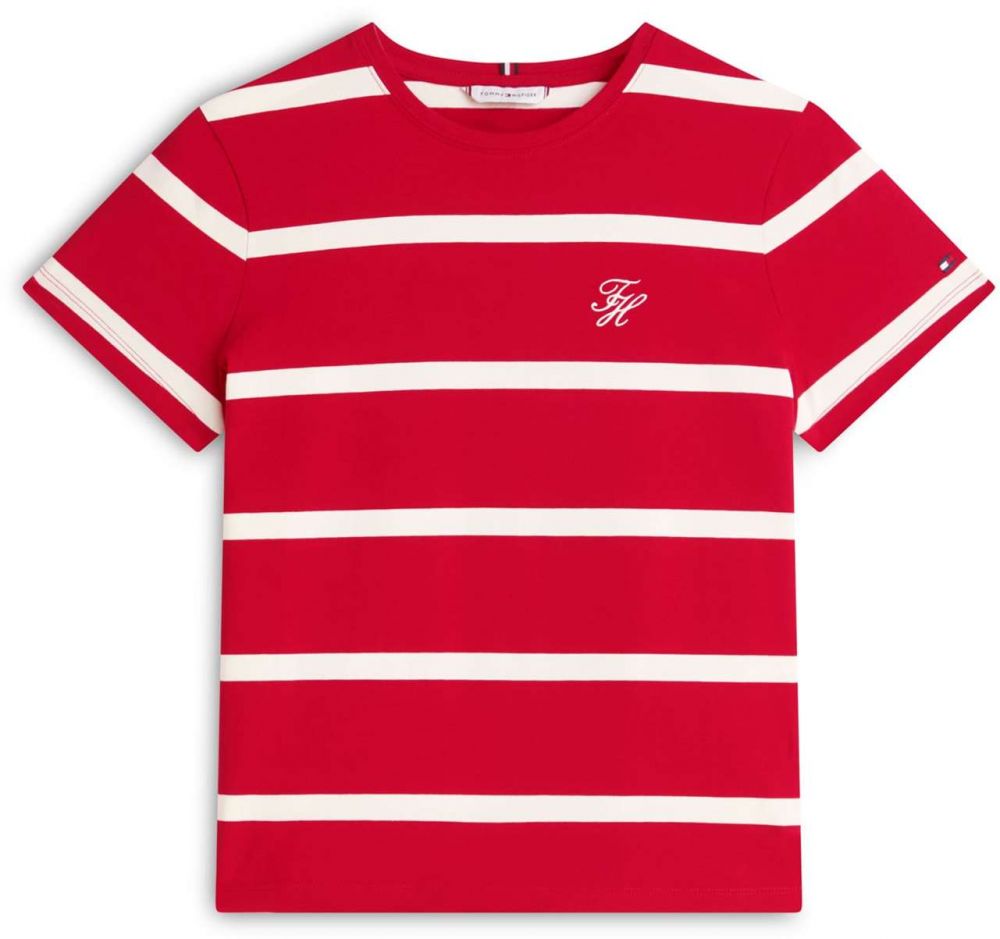 TOMMY HILFIGER Tričko  červená / biela