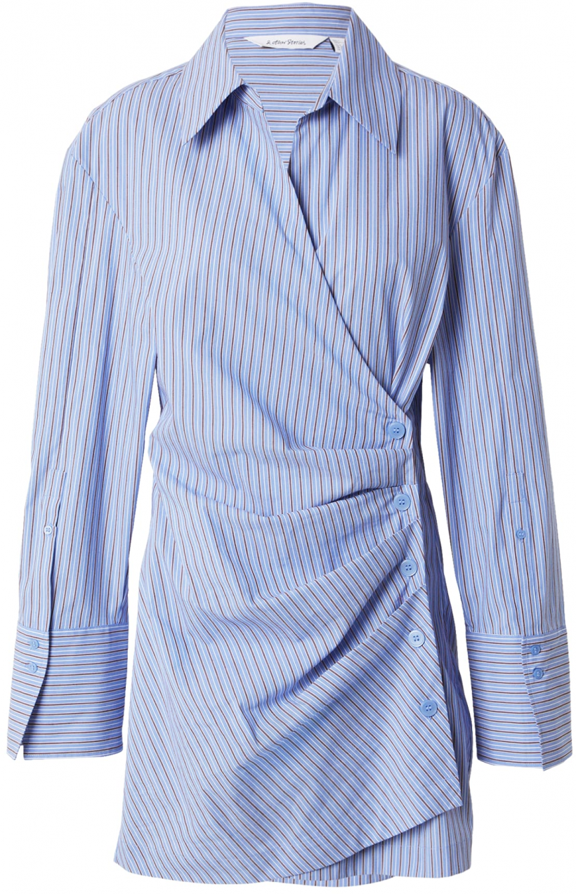 & Other Stories Košeľové šaty  svetlomodrá / rubínová / biela