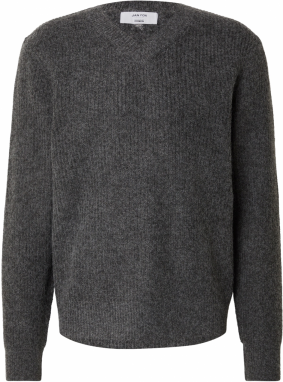 DAN FOX APPAREL Sveter 'Devin'  sivá melírovaná