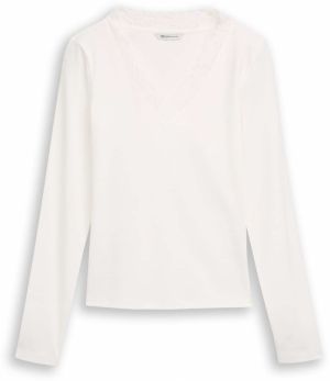 TOM TAILOR DENIM Tričko  šedobiela