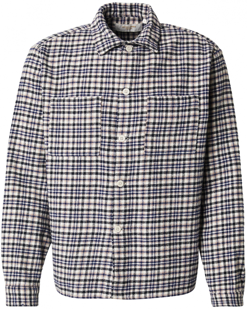 JACK & JONES Košeľa 'JORBLEECKER'  námornícka modrá / mokka / čierna / biela