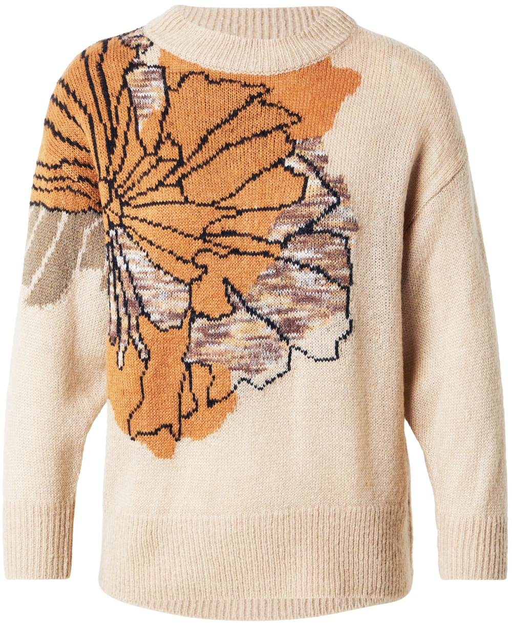 Derhy Sveter 'ADOLIE'  svetlobéžová / karamelová / brokátová / čierna