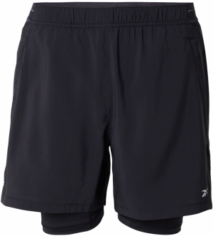 Reebok Športové nohavice  sivá / čierna