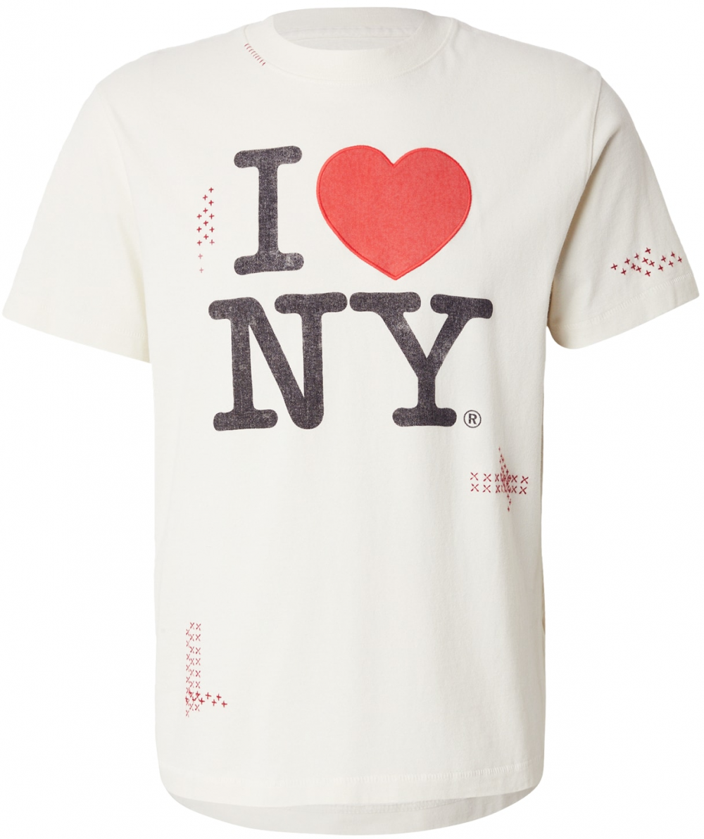 Abercrombie & Fitch Tričko  červená / čierna melírovaná / biela