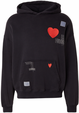 Abercrombie & Fitch Mikina  opálová / červená / čierna / biela