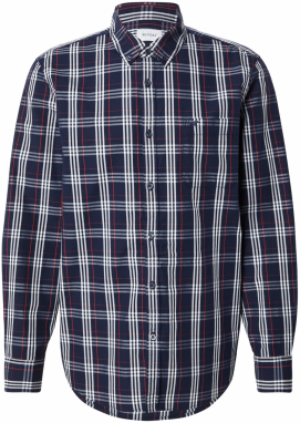 MUSTANG Košeľa 'Chester'  námornícka modrá / červená / biela