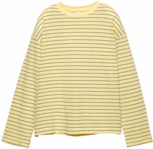 Pull&Bear Tričko  pastelovo žltá / čierna