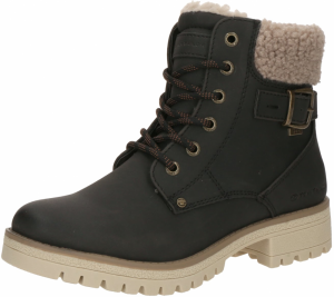 TOM TAILOR Šnurovacie členkové čižmy  čierna