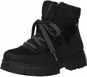 TOM TAILOR Šnurovacie členkové čižmy  čierna