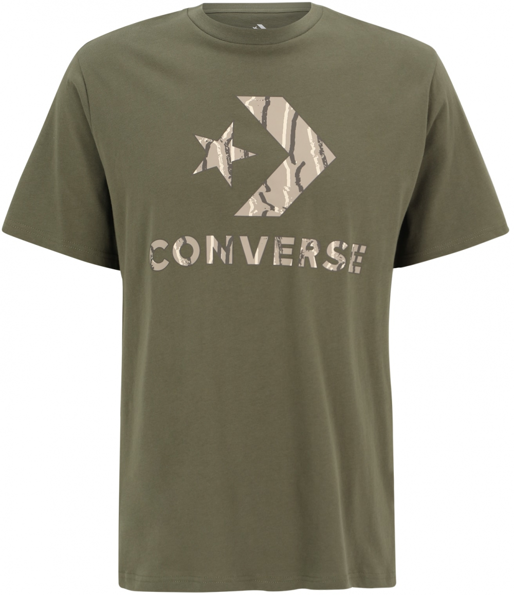CONVERSE Tričko  tmelová / tmavohnedá / olivová / biela