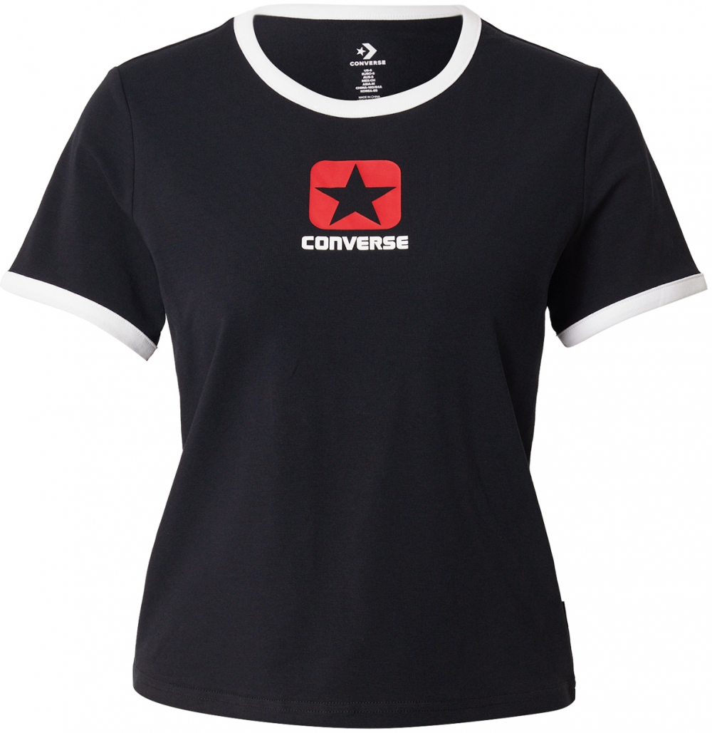 CONVERSE Tričko  červená / čierna / biela
