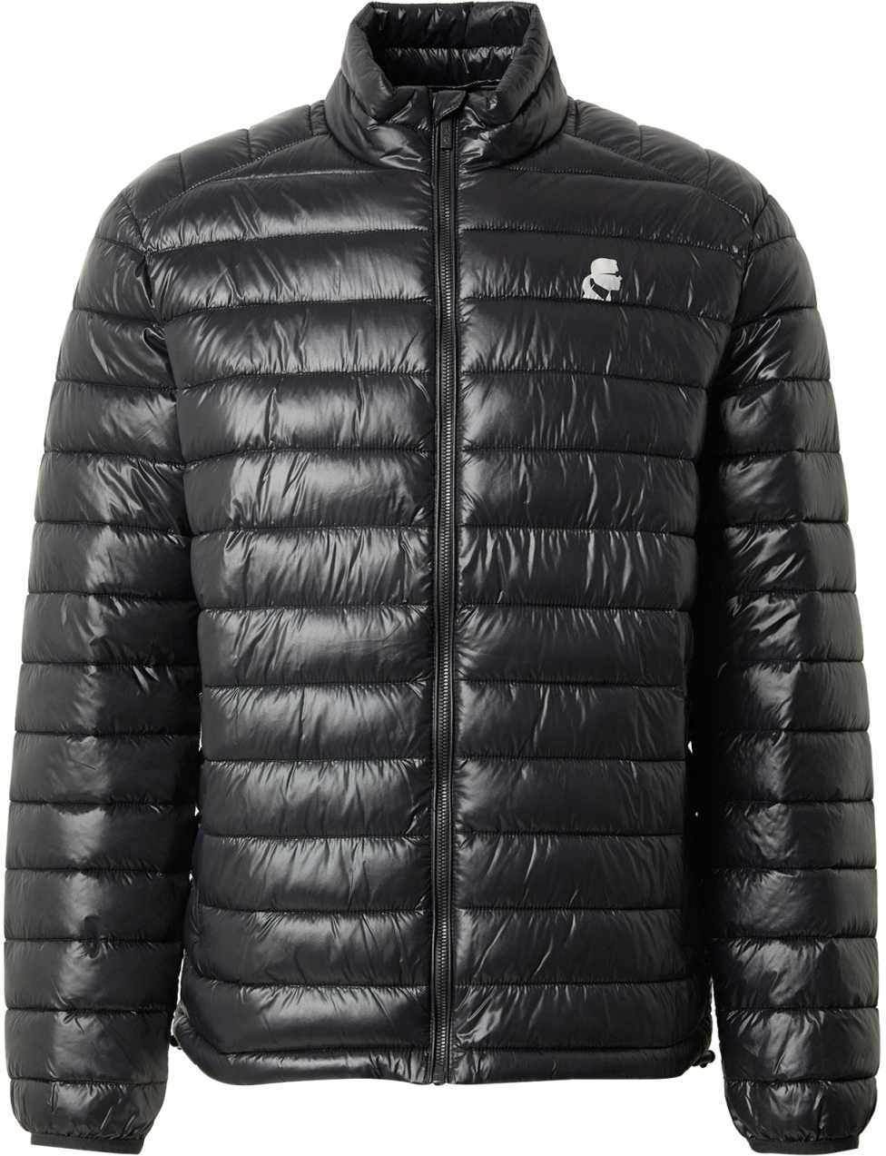 Karl Lagerfeld Prechodná bunda  svetlosivá / čierna / biela